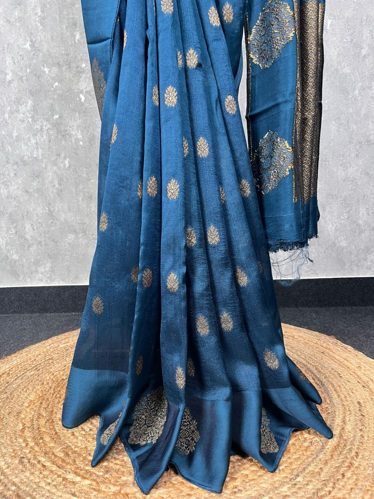 SEMI TUSSAR RAW SILK BANARASI SAREE - Image 3