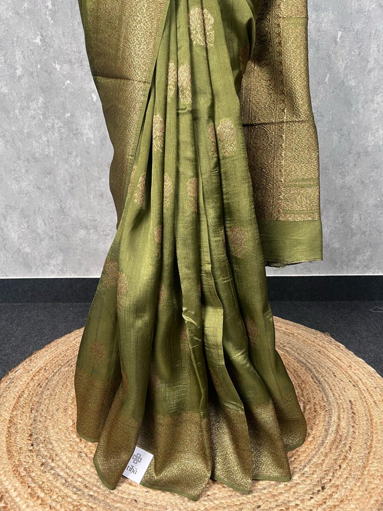 SEMI TUSSAR RAW SILK BANARASI SAREE - Image 3