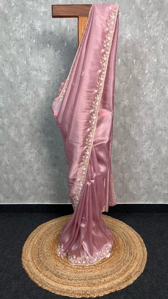 TISSUE SILK ORGANZA EMBROIDERY SAREE