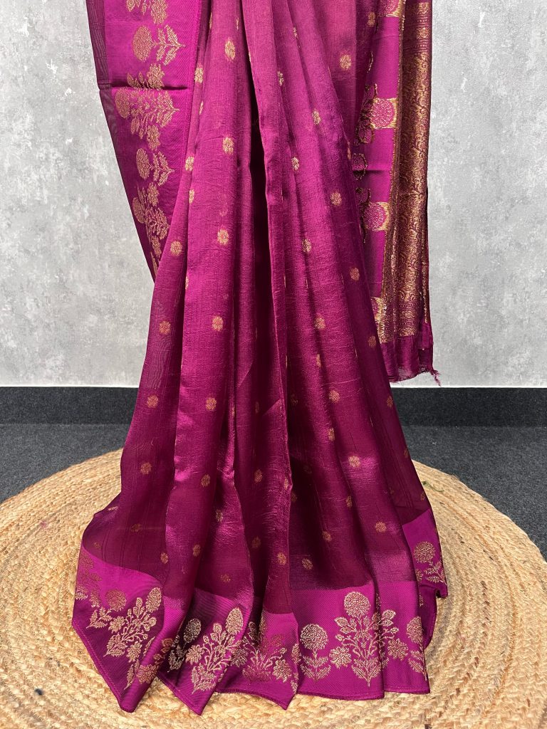 SEMI TUSSAR RAW SILK BANARASI SAREE - Image 2