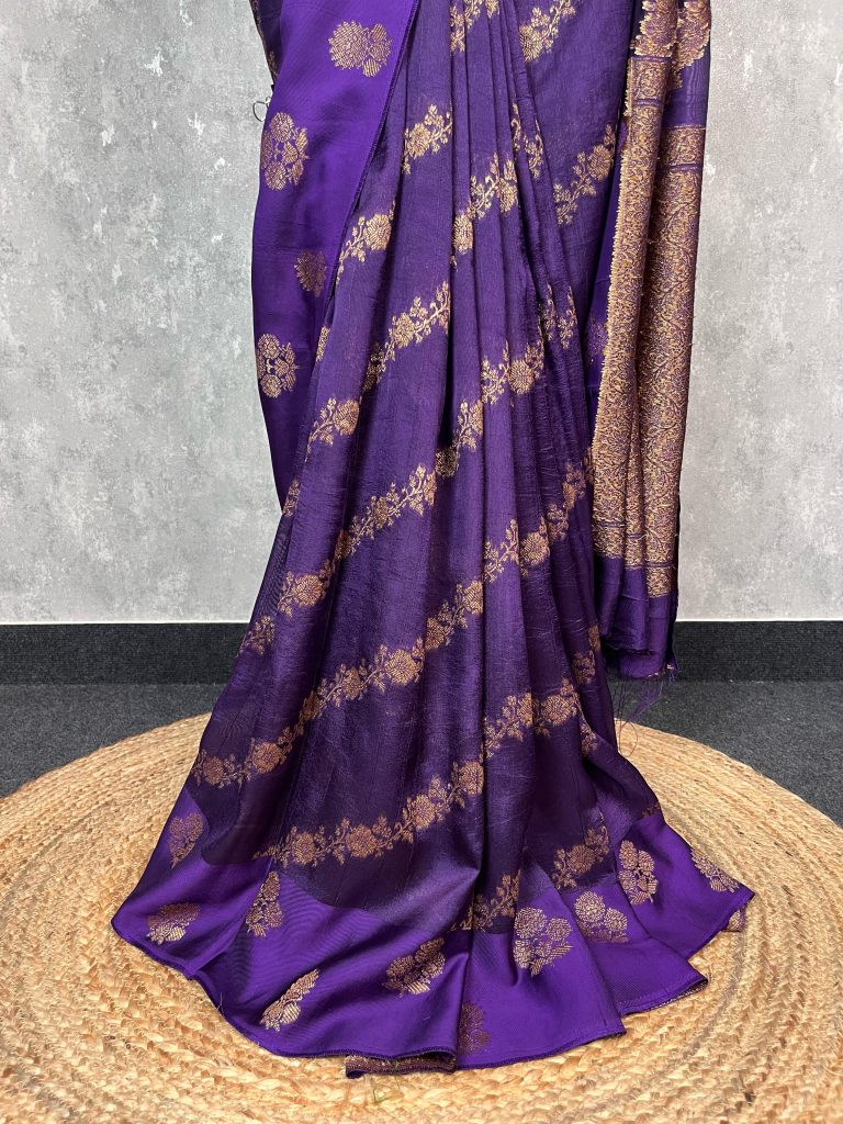 SEMI TUSSAR RAW SILK BANARASI SAREE - Image 3