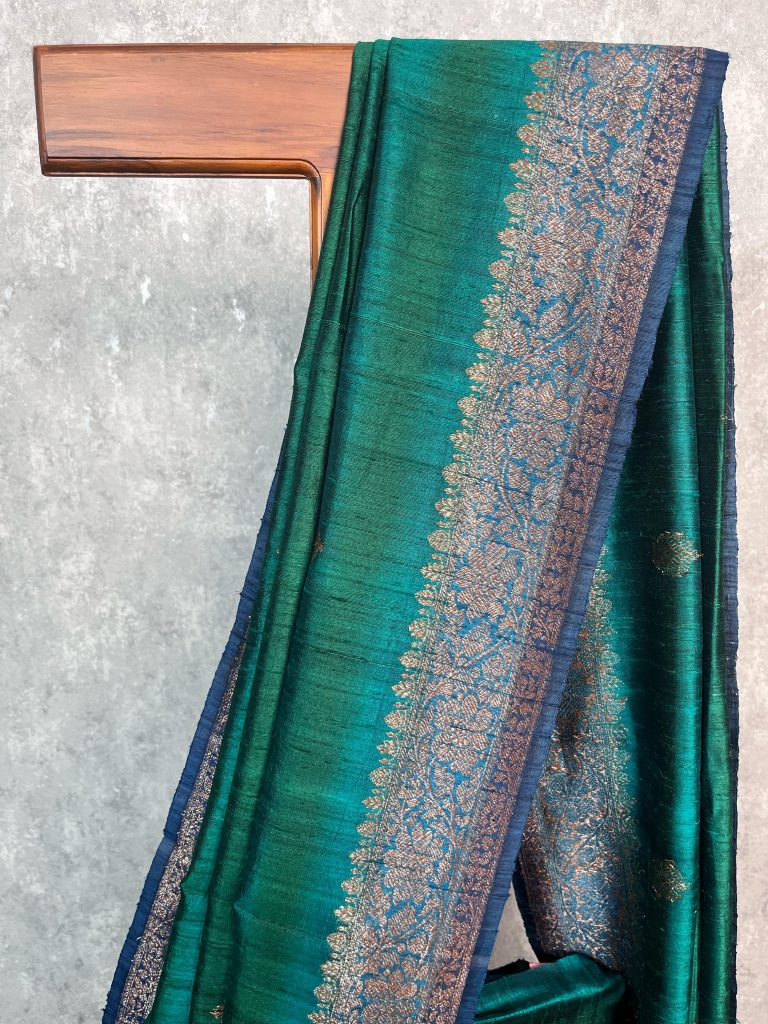 TUSSAR RAW SILK BANARASI SAREE - Image 2