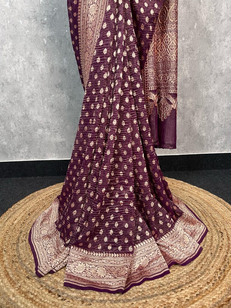 TISSUE CREPE SILK BANARASI SAREE - Image 3