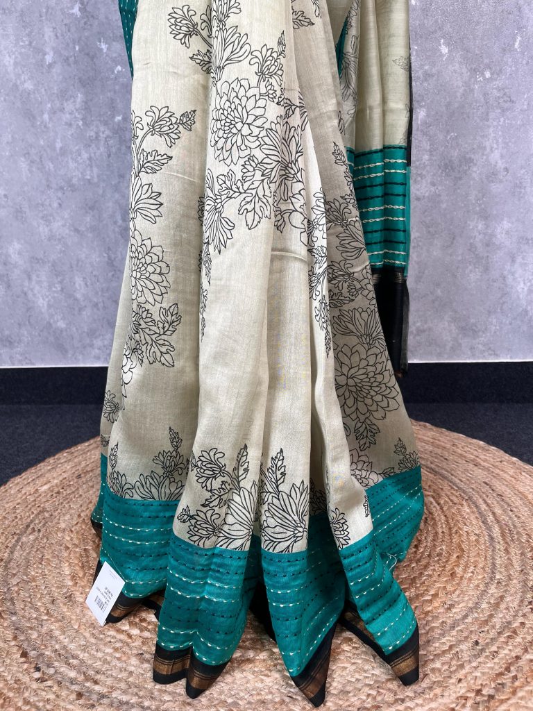 HAND BLOCK PRINT CHANDERI SAREE - Image 3