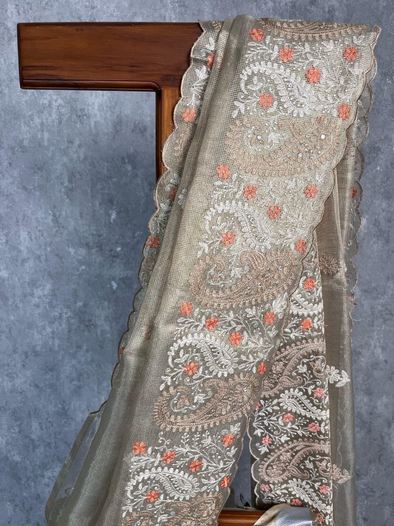TISSUE KOTA EMBROIDERY SAREE - Image 2