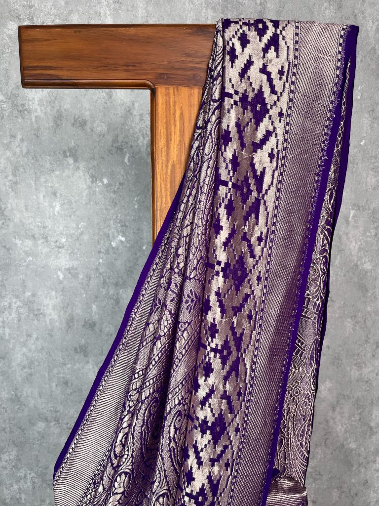 SILK GEORGETTE BANARASI SAREE - Image 2