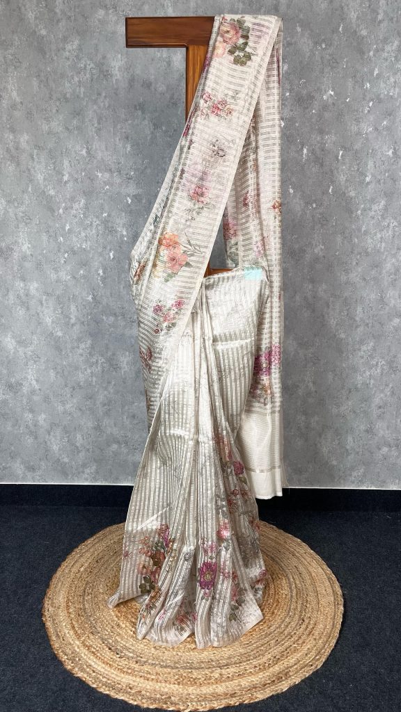 TISSUE SILK PRINTED SAREE