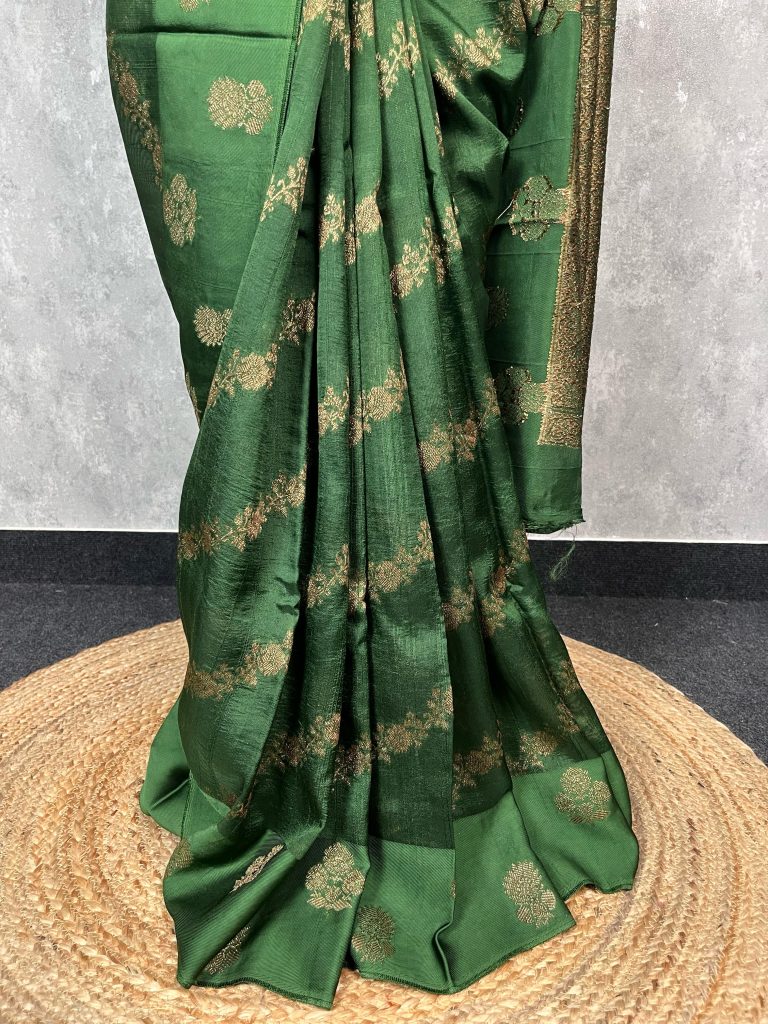 SEMI TUSSAR RAW SILK BANARASI SAREE - Image 3