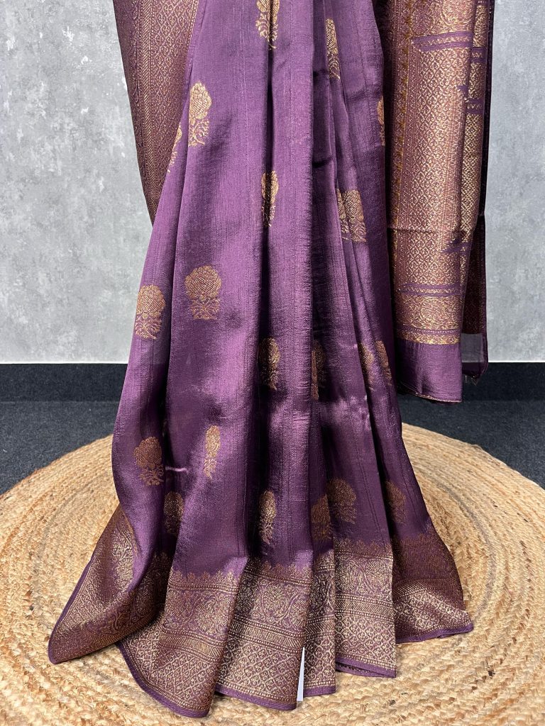 SEMI TUSSAR RAW SILK BANARASI SAREE - Image 2