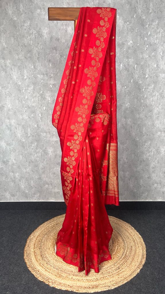 SEMI TUSSAR RAW SILK BANARASI SAREE