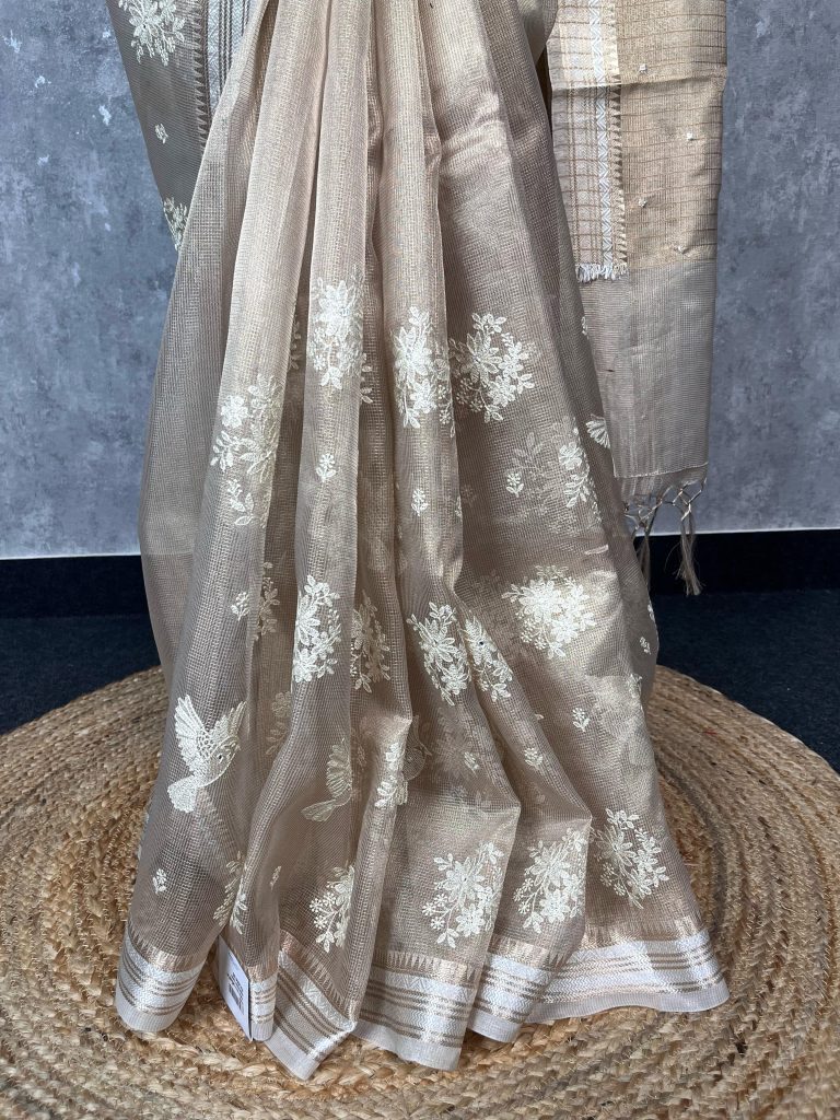 TISSUE KOTA EMBROIDERY SAREE - Image 3