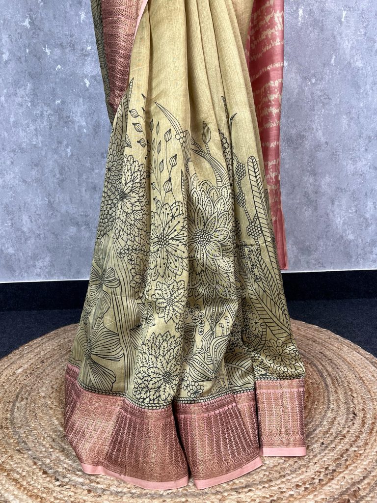 HAND BLOCK PRINT CHANDERI SAREE - Image 3