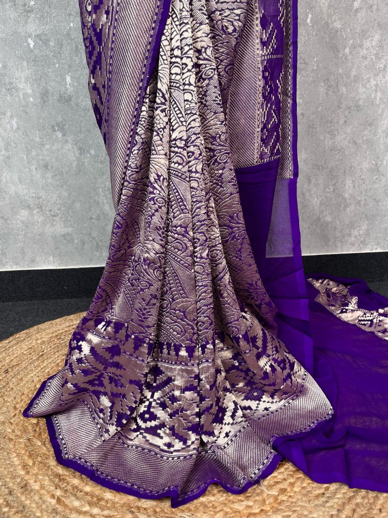 SILK GEORGETTE BANARASI SAREE - Image 3