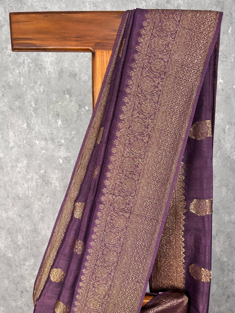 SEMI TUSSAR RAW SILK BANARASI SAREE - Image 3