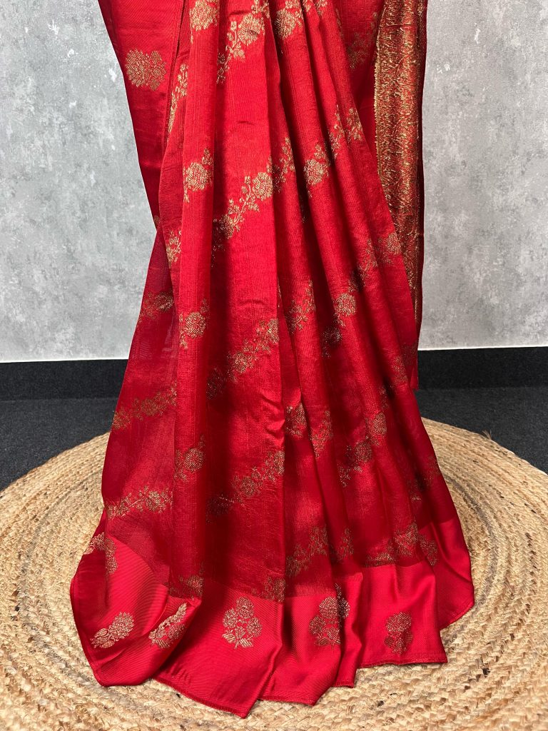 SEMI TUSSAR RAW SILK BANARASI SAREE - Image 2