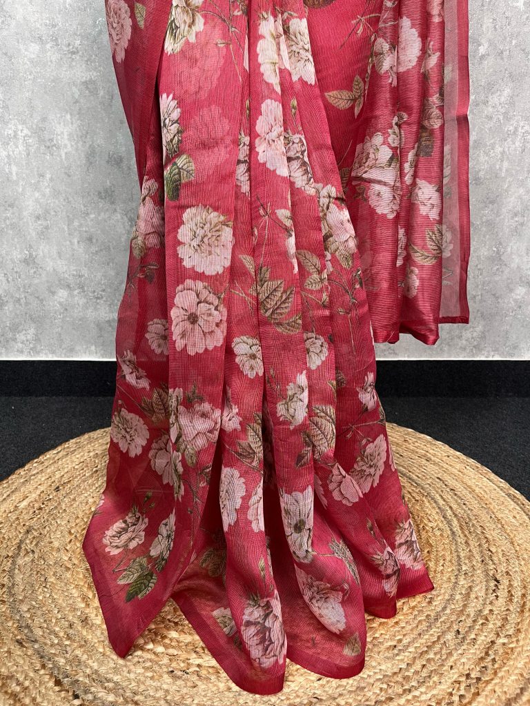 LINEN PRINTED SAREE - Image 3