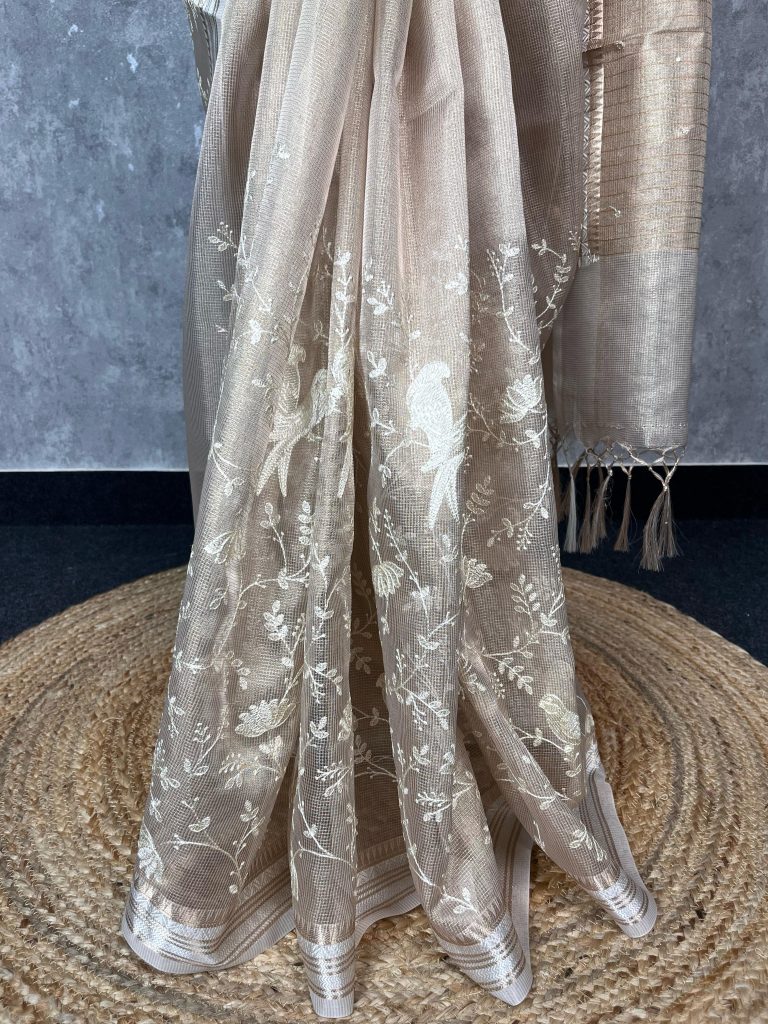 TISSUE KOTA EMBROIDERY SAREE - Image 3
