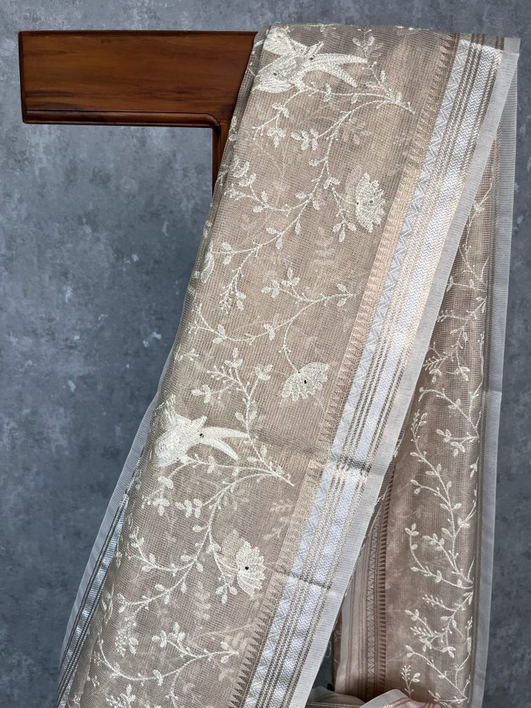 TISSUE KOTA EMBROIDERY SAREE - Image 2