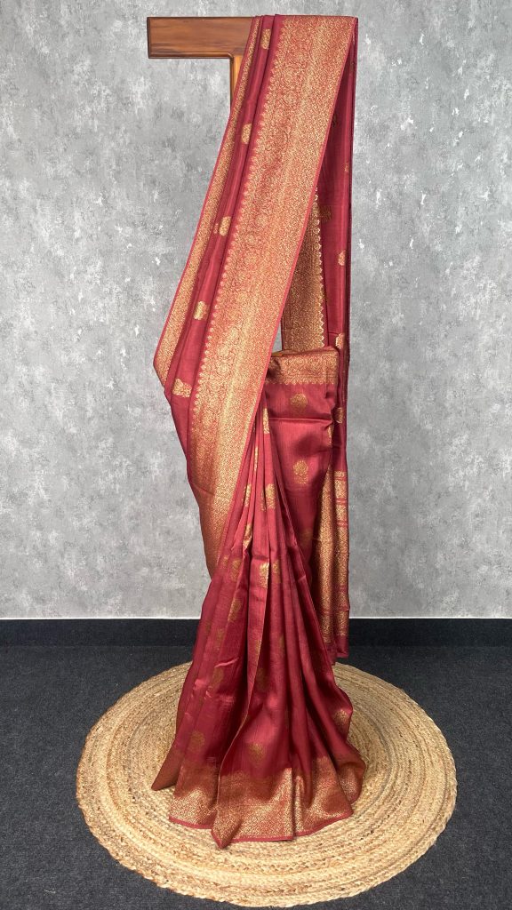 SEMI TUSSAR RAW SILK BANARASI SAREE
