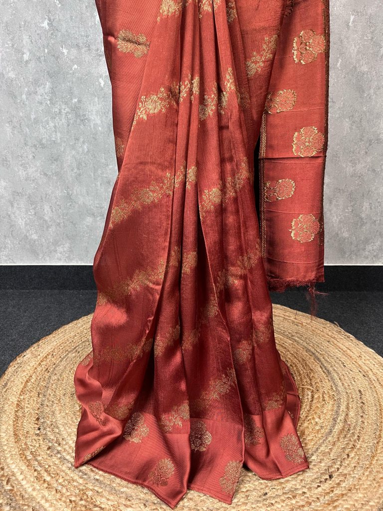 SEMI TUSSAR RAW SILK BANARASI SAREE - Image 2
