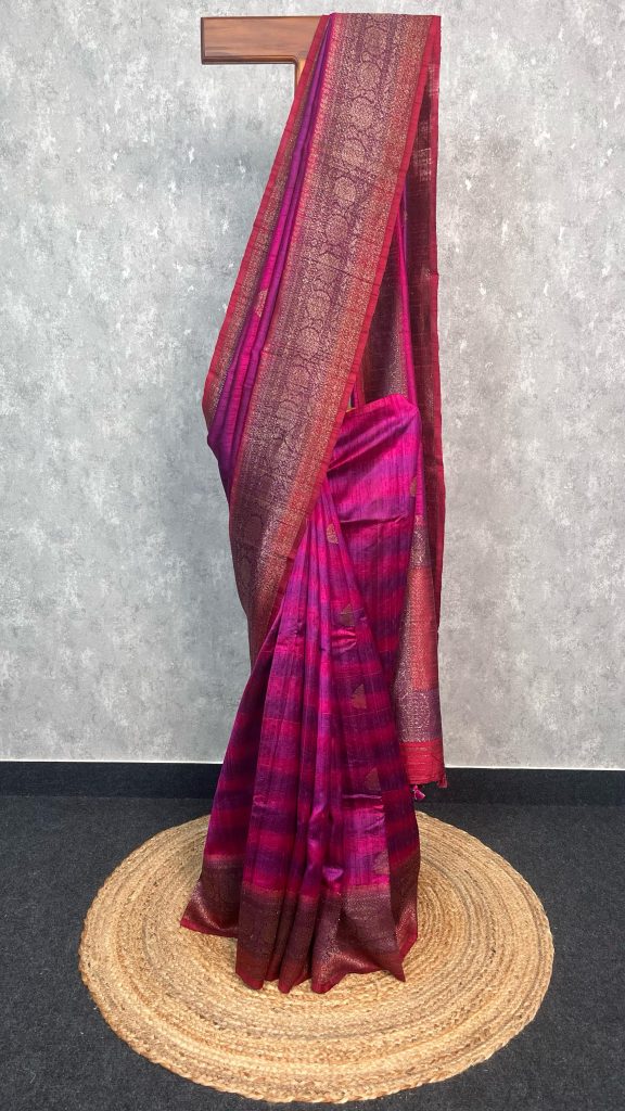 TUSSAR RAW SILK BANARASI SAREE