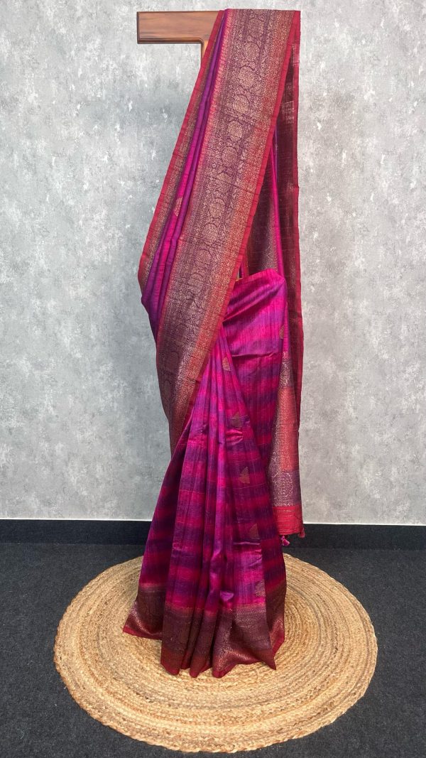 TUSSAR RAW SILK BANARASI SAREE