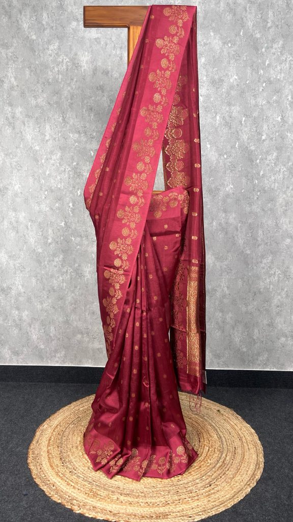 SEMI TUSSAR RAW SILK BANARASI SAREE