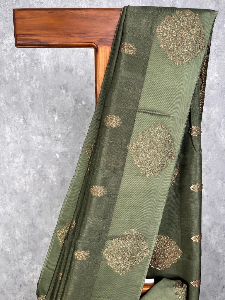 SEMI TUSSAR RAW SILK BANARASI SAREE - Image 2