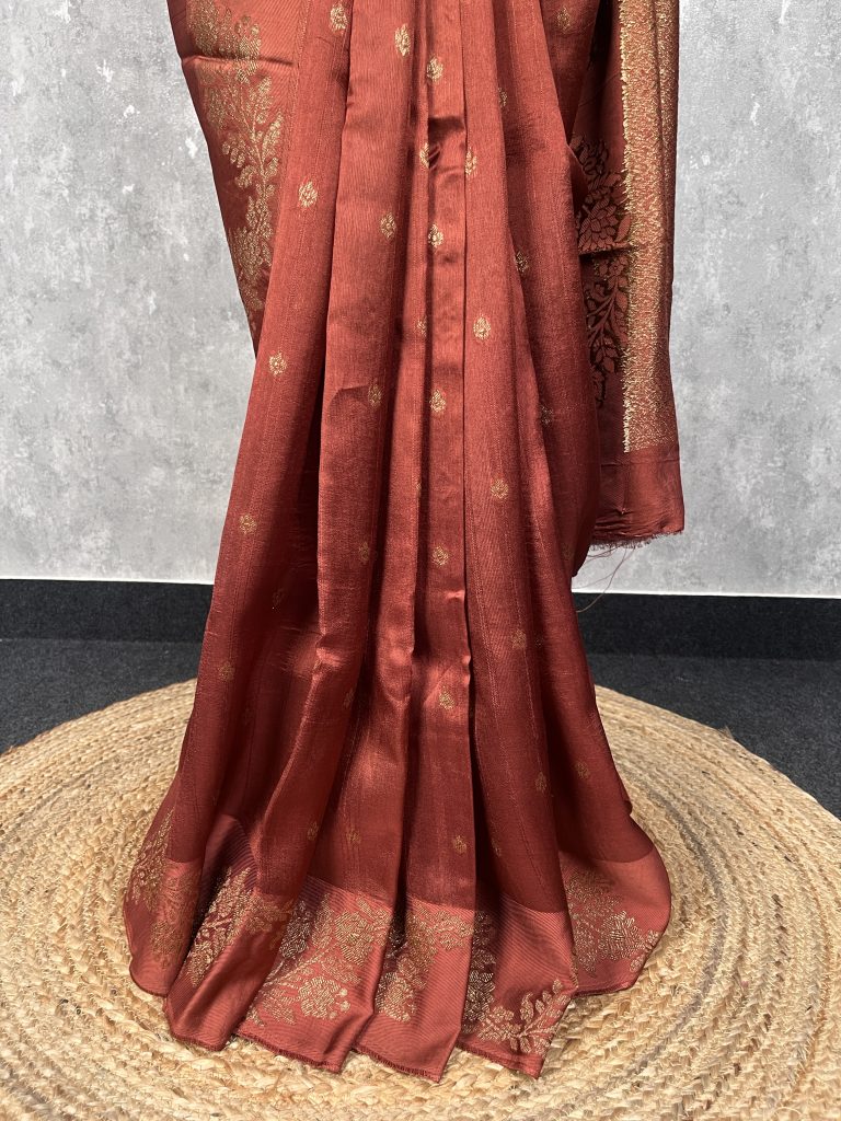 SEMI TUSSAR RAW SILK BANARASI SAREE - Image 3