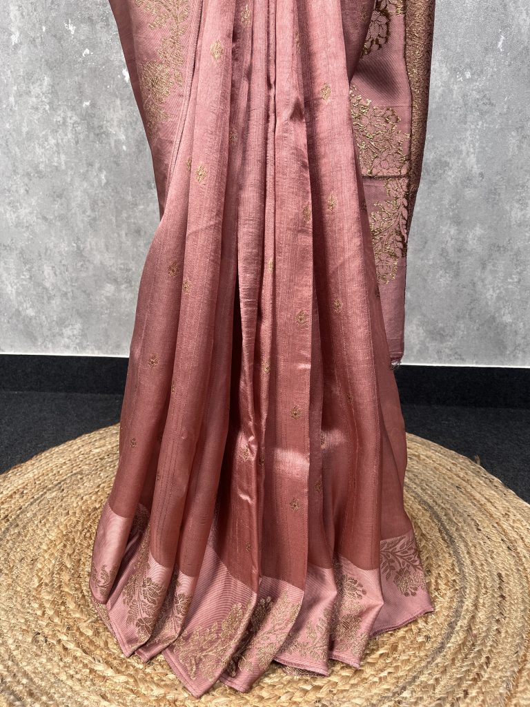 SEMI TUSSAR RAW SILK BANARASI SAREE - Image 3