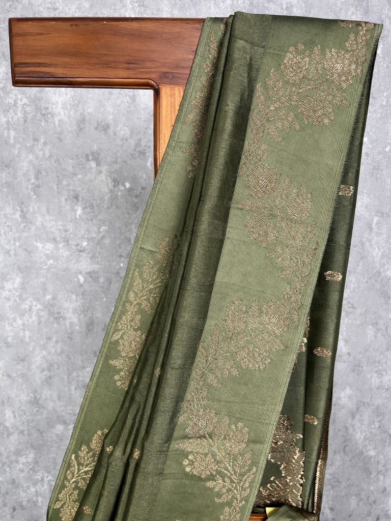 SEMI TUSSAR RAW SILK BANARASI SAREE - Image 2