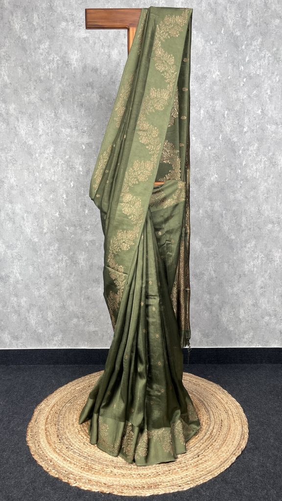 SEMI TUSSAR RAW SILK BANARASI SAREE