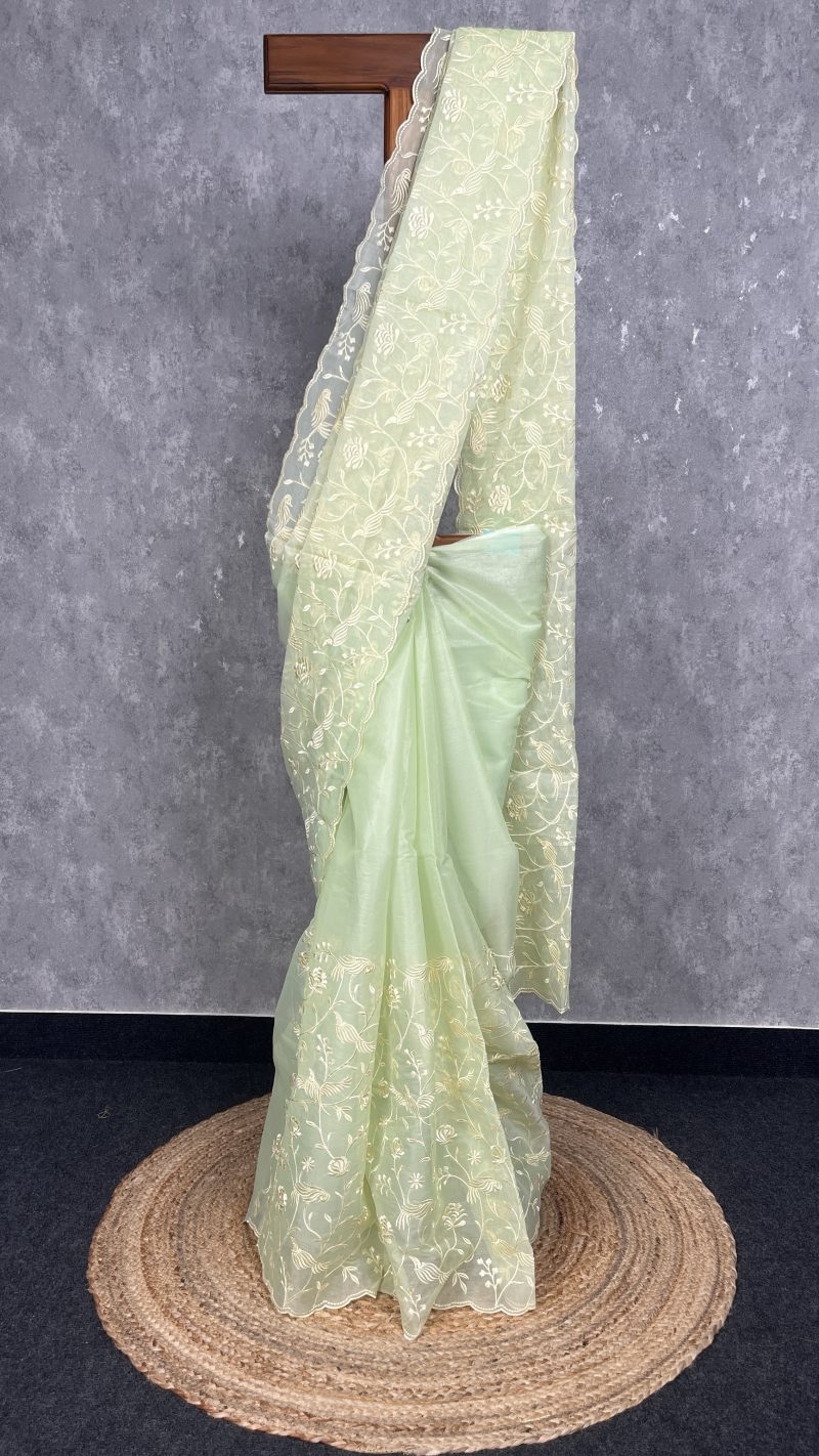 SEMI ORGANZA EMBROIDERY BANARASI SAREE