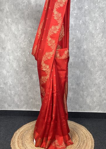 SEMI TUSSAR RAW SILK BANARASI SAREE
