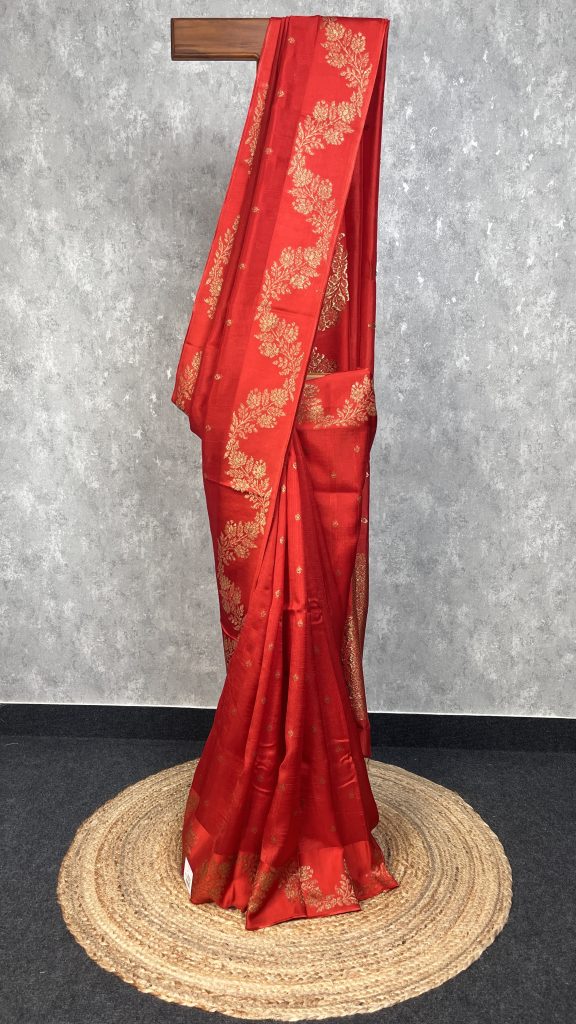 SEMI TUSSAR RAW SILK BANARASI SAREE