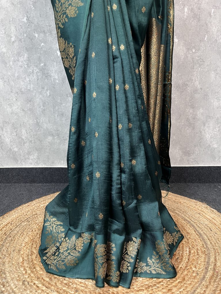 SEMI TUSSAR RAW SILK BANARASI SAREE - Image 3