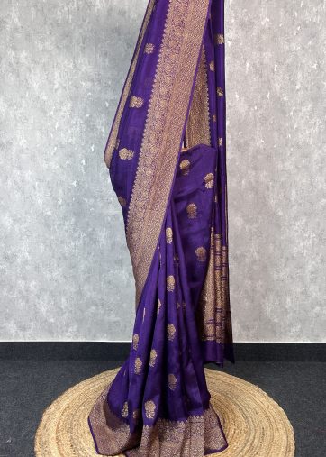 SEMI TUSSAR RAW SILK BANARASI SAREE