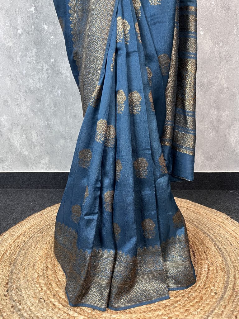 SEMI TUSSAR RAW SILK BANARASI SAREE - Image 3