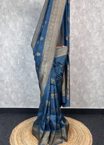 SEMI TUSSAR RAW SILK BANARASI SAREE