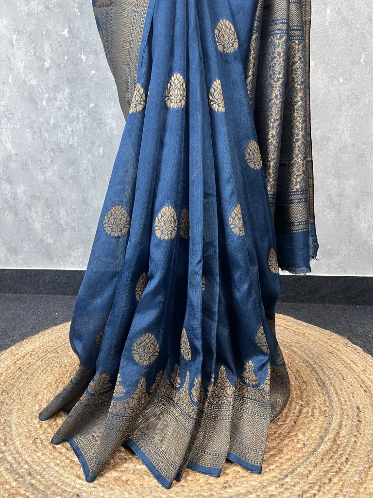 SEMI TUSSAR RAW SILK BANARASI SAREE - Image 3