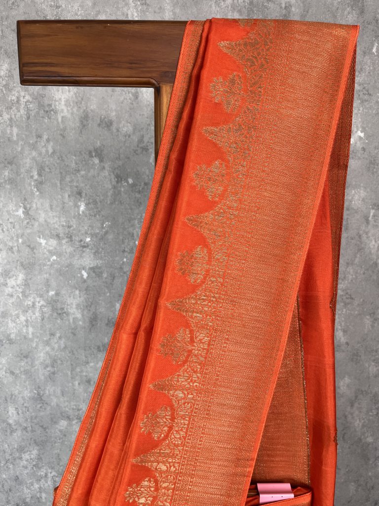SEMI TUSSAR RAW SILK BANARASI SAREE - Image 3