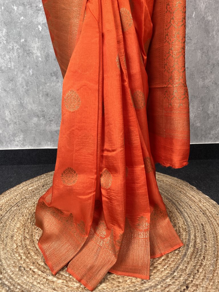 SEMI TUSSAR RAW SILK BANARASI SAREE - Image 2