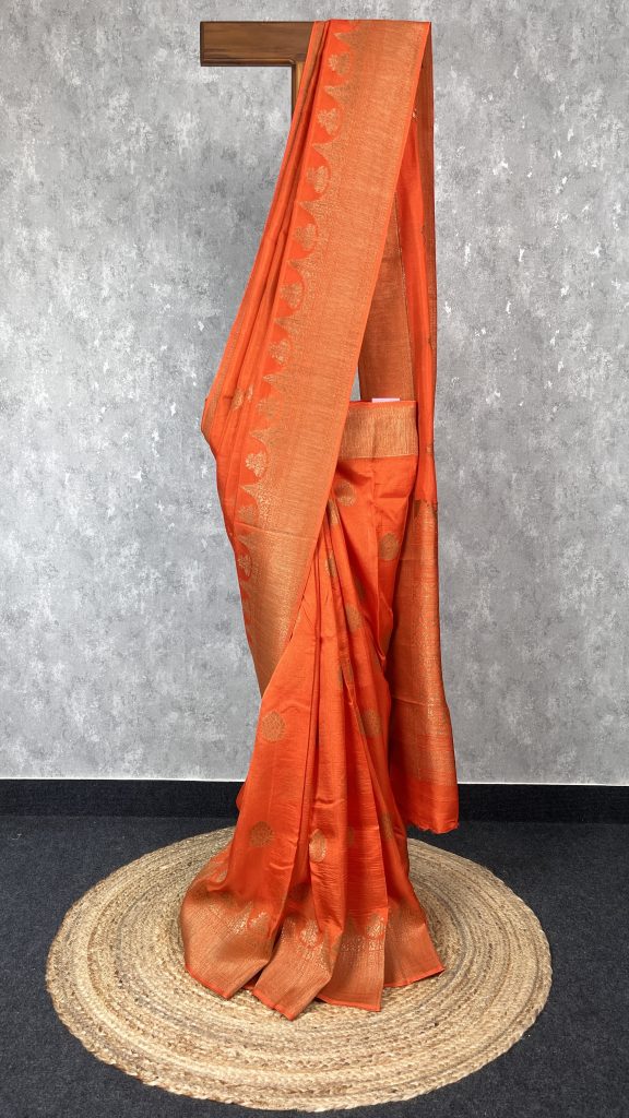 SEMI TUSSAR RAW SILK BANARASI SAREE