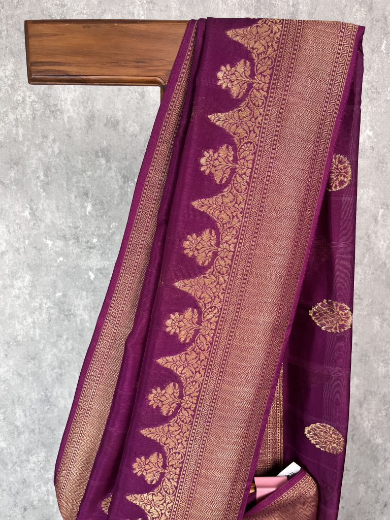 SEMI TUSSAR RAW SILK BANARASI SAREE - Image 3