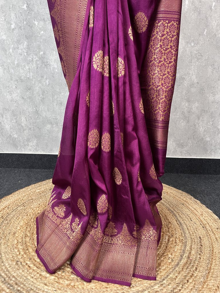 SEMI TUSSAR RAW SILK BANARASI SAREE - Image 2