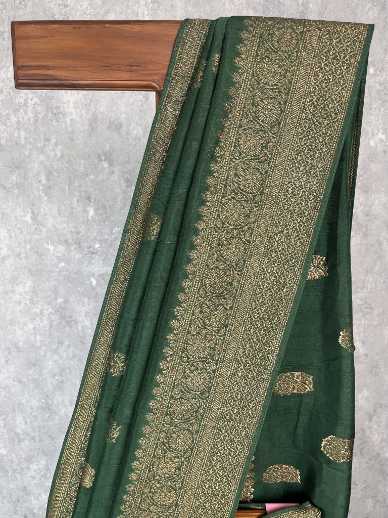 SEMI TUSSAR RAW SILK BANARASI SAREE - Image 2