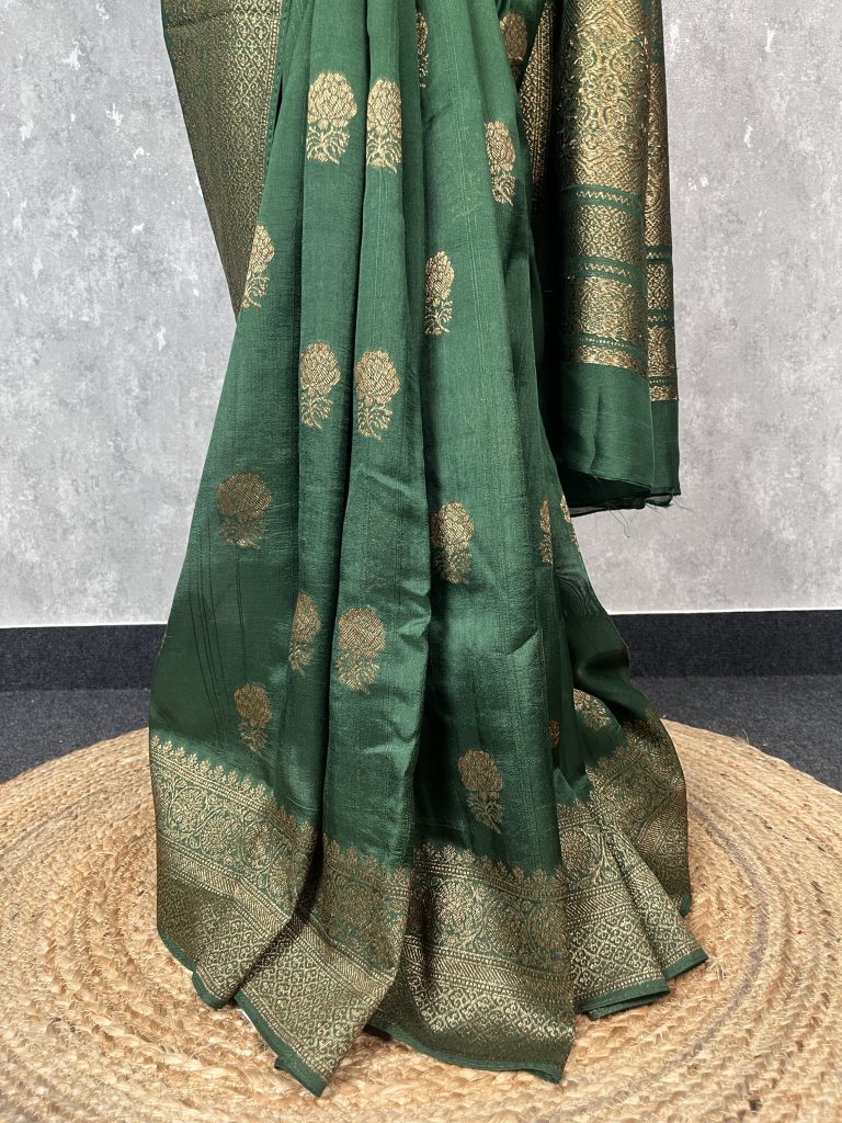 SEMI TUSSAR RAW SILK BANARASI SAREE - Image 3