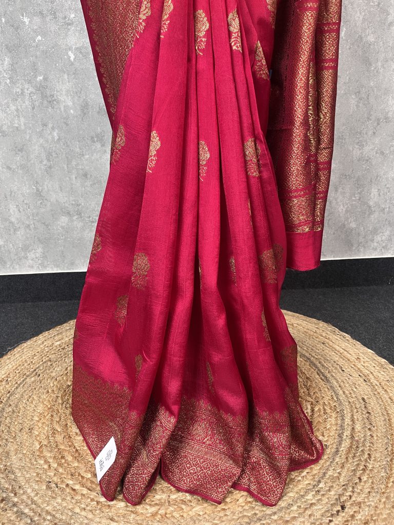 SEMI TUSSAR RAW SILK BANARASI SAREE - Image 2