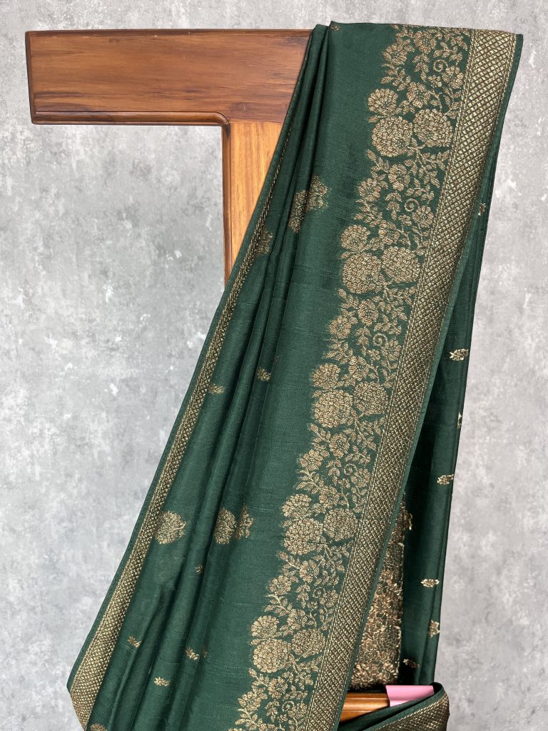 SEMI TUSSAR RAW SILK BANARASI SAREE - Image 3