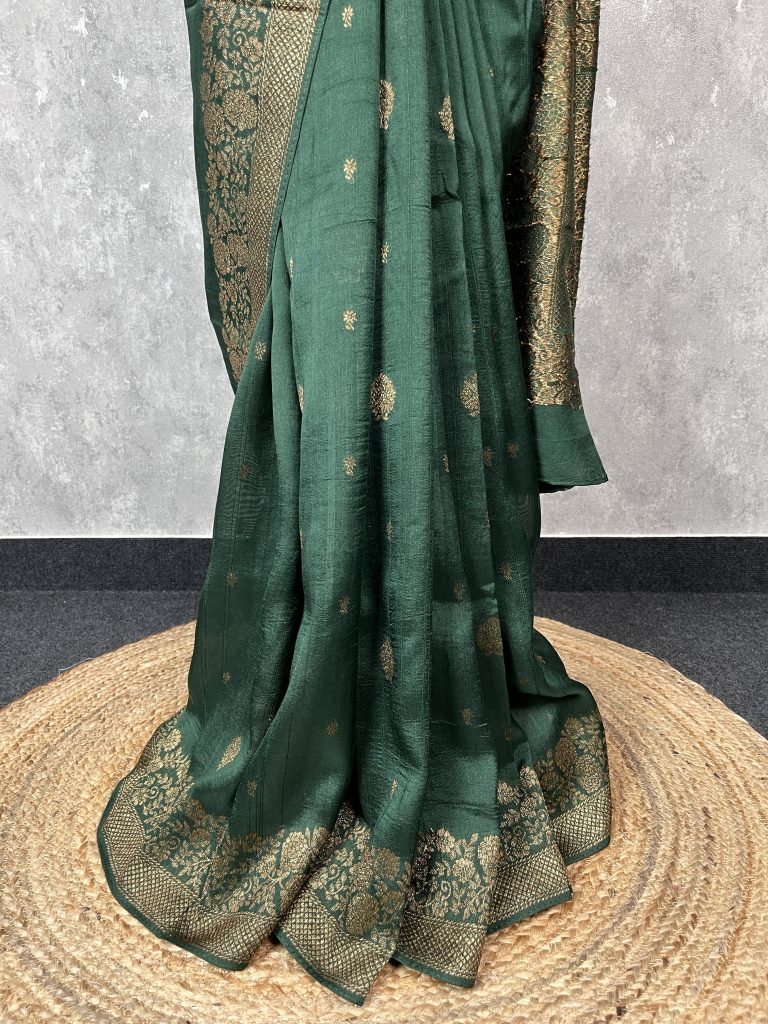 SEMI TUSSAR RAW SILK BANARASI SAREE - Image 2